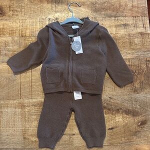 GAP Chocolate Brown Baby Hoodie Set